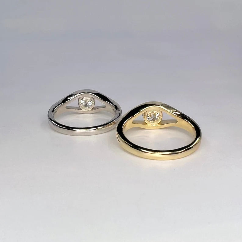 Ladies Engagement Ring 0.50 CTW Lab Grown Diamond 14K Solid Gold