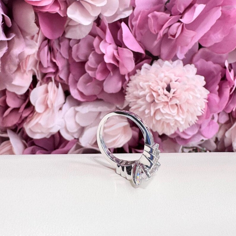 3.30 CTW 7 Stone Lab Grown Diamond Ladies Engagement Ring 14K Solid Gold