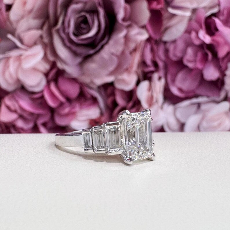 3.30 CTW 7 Stone Lab Grown Diamond Ladies Engagement Ring 14K Solid Gold